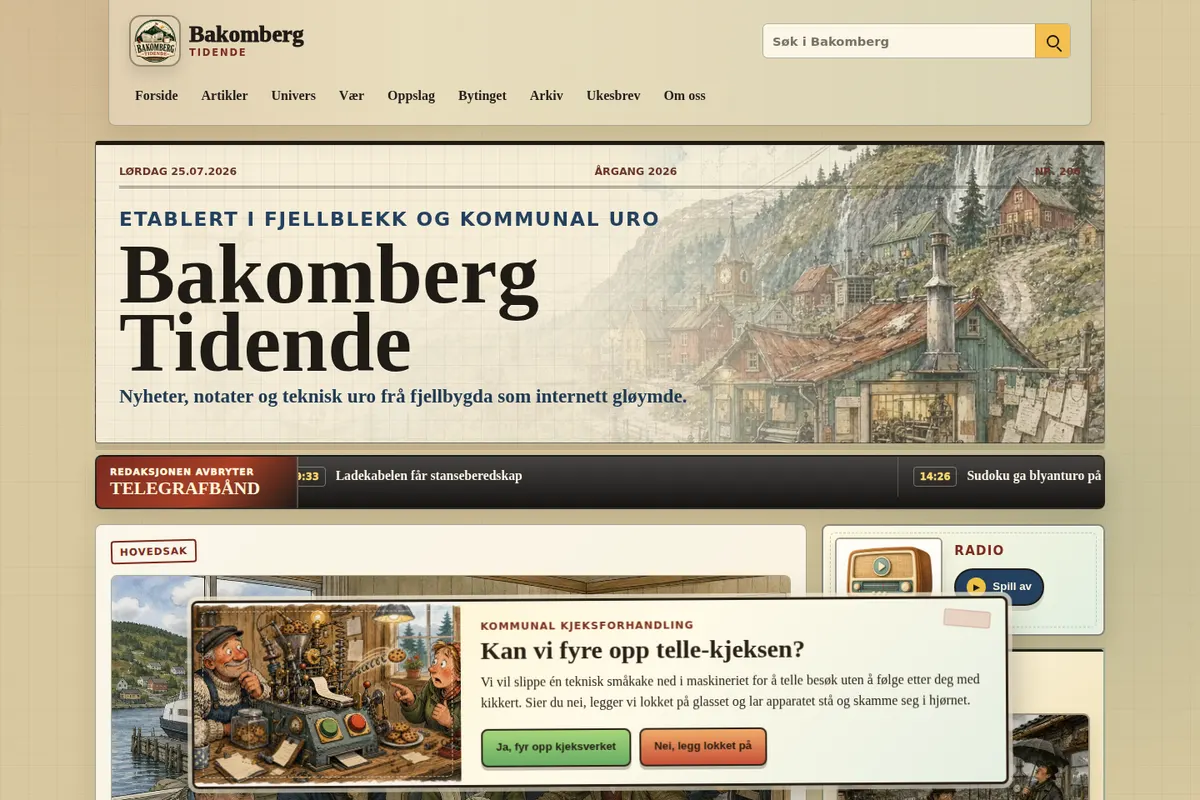 Forsiden til Bakomberg Tidende