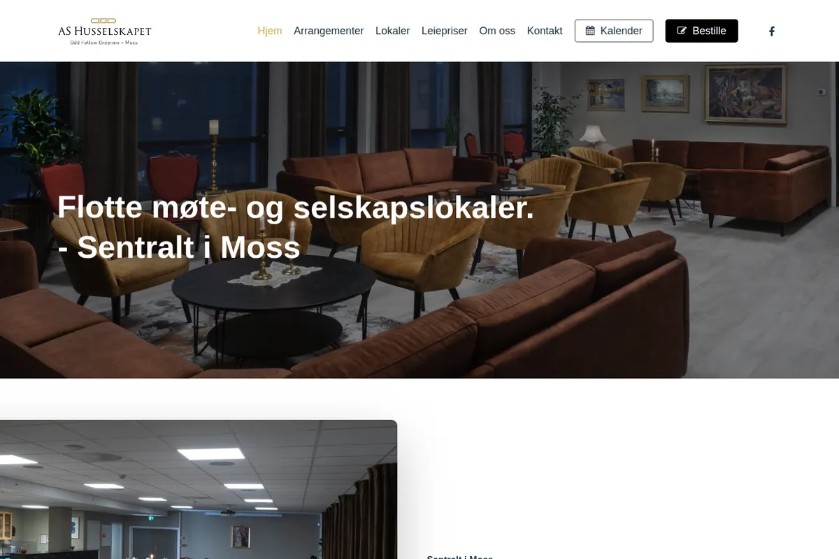 Skjermbilde av nettsiden til HusSelskapet